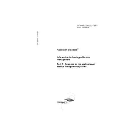 AS ISO/IEC 20000.2-2013