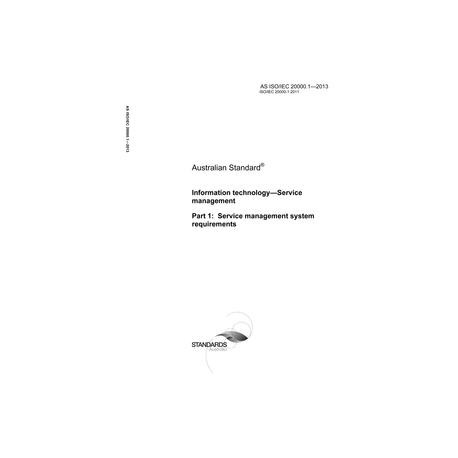 AS ISO IEC 20000.1-2013 [ Superseded ]