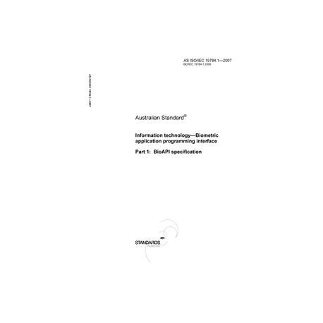 AS ISO IEC 19784.1-2007