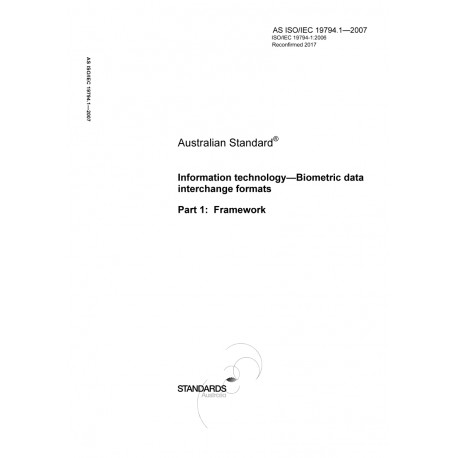 AS ISO IEC 19794.1-2007