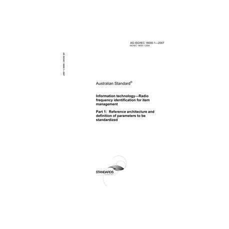 AS ISO IEC 18000.1-2007