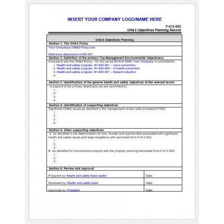 ISO 45001:2018 Forms Package