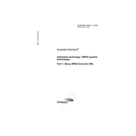 AS ISO IEC 23001.1-2006