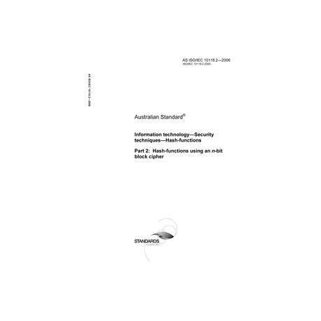 AS ISO IEC 10118.2-2006