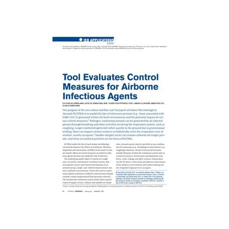 IEQ Applications: Tool Evaluates Control Measures for Airborne Infectious Agents