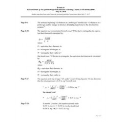 Errata to Fundamentals of Air System Design I-P, 2nd Edition, July 18, 2019