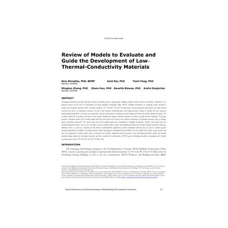 Review of Models to Evaluate and Guide the Development of Low¿Thermal-Conductivity Materials