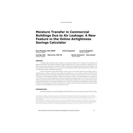 Moisture Transfer in Commercial Buildings Due to Air Leakage: A New Feature in the Online Airtightness Savings Calculator