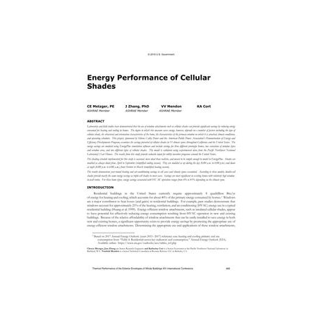 Energy Performance of Cellular Shades