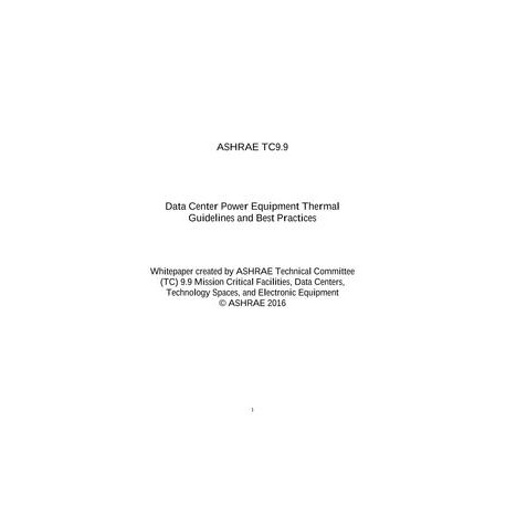 White Paper for Data Center Power Equipment Thermal Guidelines and Best Practices