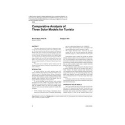 4826 - Comparative Analysis of Three Solar Models for Tunisia