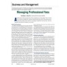 Business and Management: Managing Professional Fees