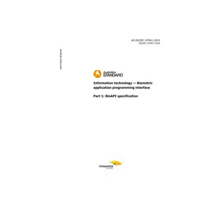 AS ISO/IEC 19784.1:2019