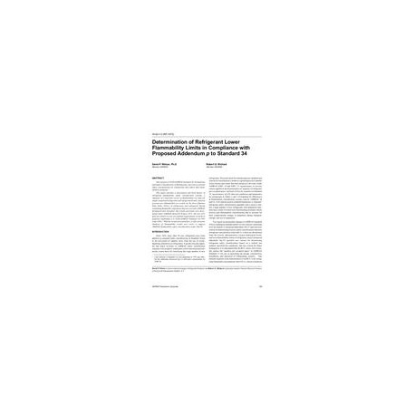 HI-02-07-2 (RP-1073) -- Determination of Refrigerant Lower Flammability Limits in Compliance with Proposed Addendum <i>p&l