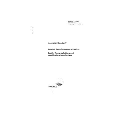 AS 4992.1-2006 [ Superseded ]