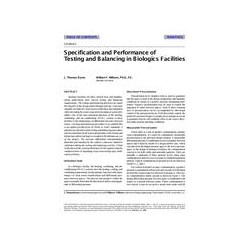 CH-99-09-2 -- Specification and Performance of Testing and Balancing in Biologics Facilities