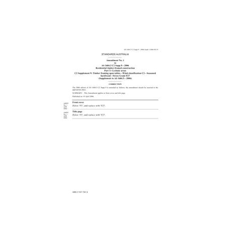 AS 1684.3 C2 SUPP 9-2006 AMDT 1