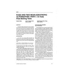 3878 -- R-502 and Two Near-Azeotropic Alternatives. Part I - in-Tube Flow-Boiling Tests