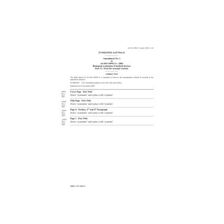 AS ISO 10993.11-2002 AMDT 1