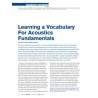 Engineer&x27;s Notebook: Learning a Vocabulary for Acoustics Fundamentals