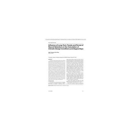 OR-10-048 (RP-1453) -- Influence of Long-Term Trends and Period of Record Selection on the Calculation of Climatic Design Condit