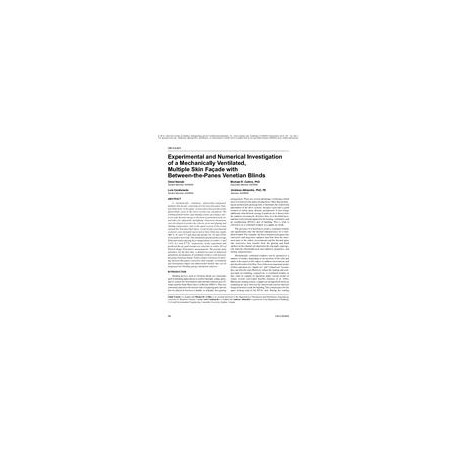 OR-10-041 -- Experimental and Numerical Investigation of a Mechanically Ventilated, Multiple Skin Facade with Between-the-Panes 