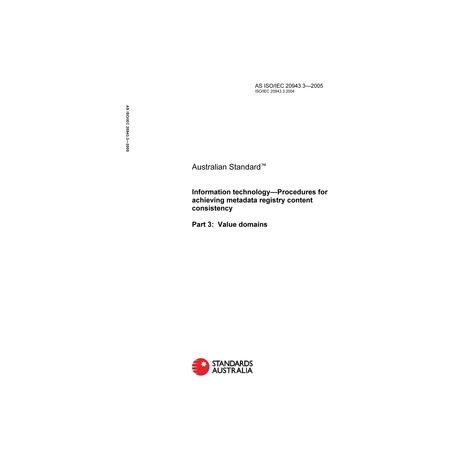 AS ISO IEC 20943.3-2005