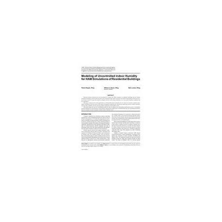 Modeling of Uncontrolled Indoor Humidity for HAM Simulations of Residential Buildings