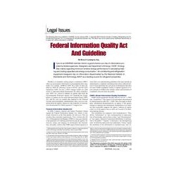Legal Issues: Federal Information Quality Act and Guideline