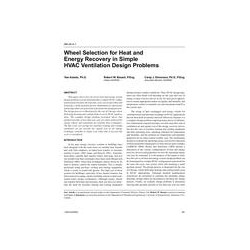 AN-04-04-1 â Wheel Selection for Heat and Energy Recovery in Simple HVAC Ventilation Design Problems