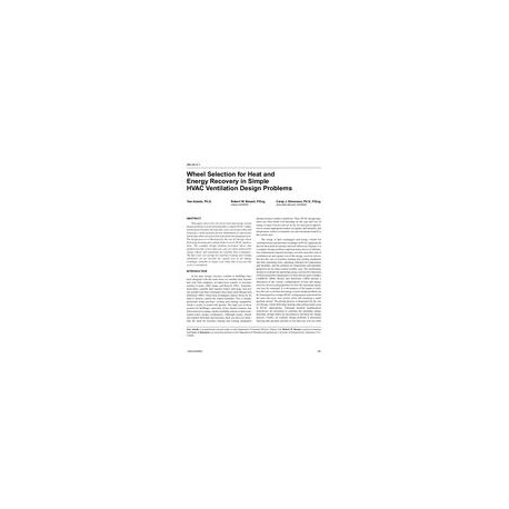 AN-04-04-1 â Wheel Selection for Heat and Energy Recovery in Simple HVAC Ventilation Design Problems