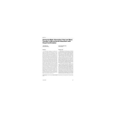 AN-04-07-4 â Ammonia-Water Absorption Heat and Mass Transfer in Microchannel Absorbers with Visual Confirmation