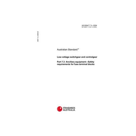 AS 60947.7.3-2004 [ Superseded ]