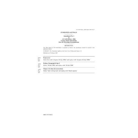 AS 1418.10(INT)-2004 AMDT 1 [ Superseded ]