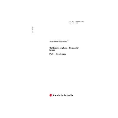 AS ISO 11979.1-2003