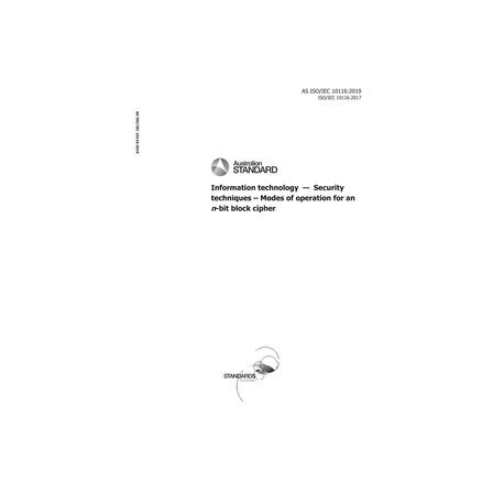 AS ISO/IEC 10116:2019