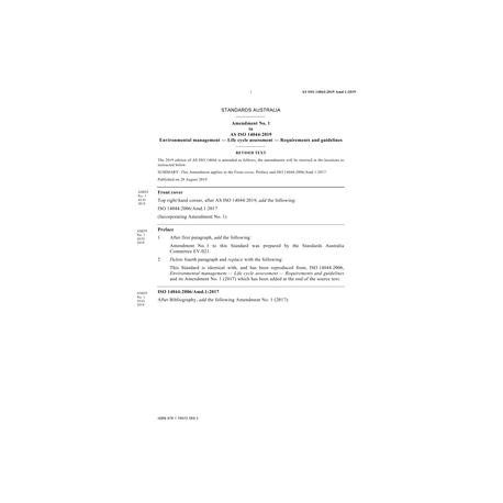 AS ISO 14044:2019 Amd 1:2019