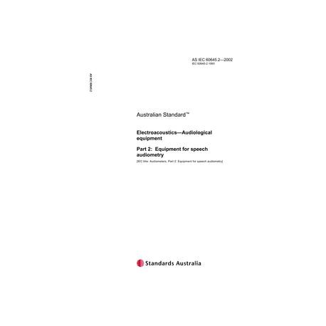 AS IEC 60645.2-2002