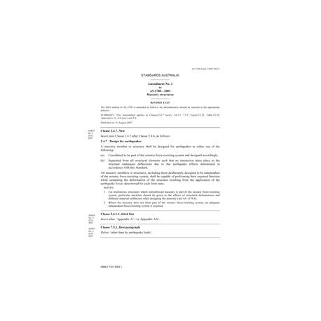 AS 3700-2001 AMDT 3 [ Superseded ]