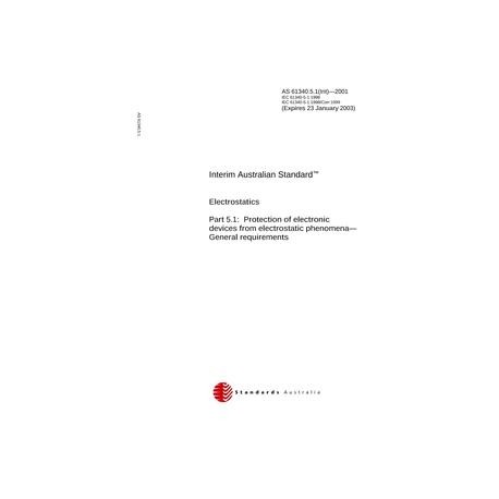 AS 61340.5.1(INT)-2001 [ Superseded ]