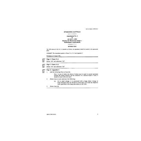 AS 4111-1993 AMDT 1 [ Superseded ]