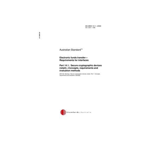 AS 2805.14.1-2000 [ Superseded ]