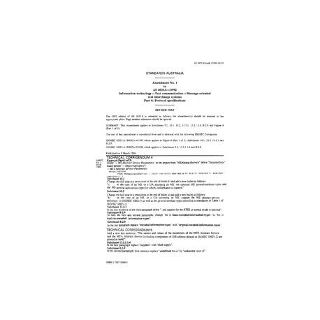 AS 4033.6-1992 AMDT 1 [ Superseded ]