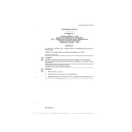 AS 4005.1 SUPP 1-1992 AMDT 1 [ Superseded ]