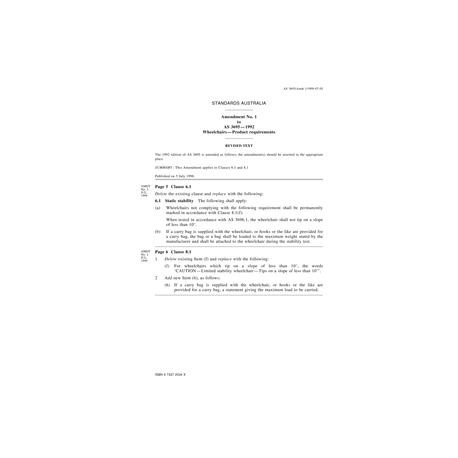 AS 3695-1992 AMDT 1 [ Superseded ]