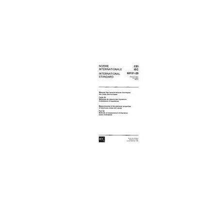 IEC 60151-20 Ed. 1.0 b:1969