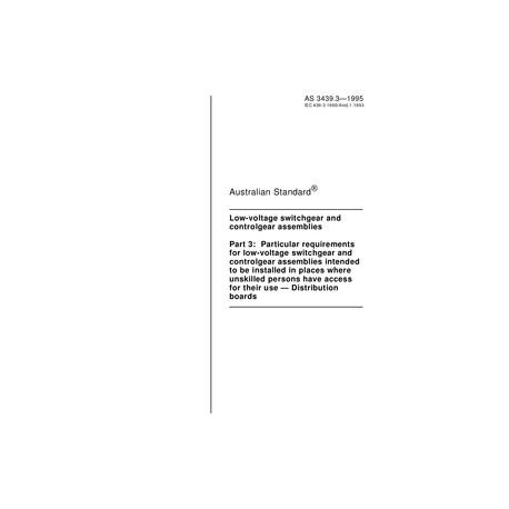 AS 3439.3-1995 [ Superseded ]