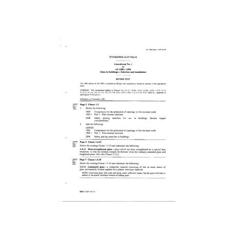 AS 1288-1994 AMDT 1 [ Superseded ]