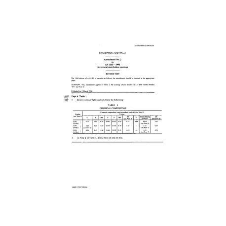 AS 1163-1991 AMDT 2 [ Superseded ]