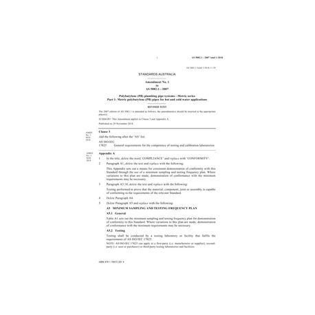 AS 5082.1-2007 Amd 1:2018